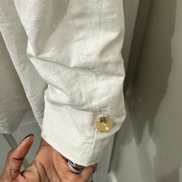 BB Dakota White Linen Blazer - Picture 4 of 5